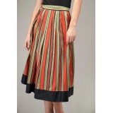Vintage Stripe A-Line Midi Skirt Colorful Everyday Style
