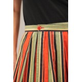 Vintage Stripe A-Line Midi Skirt Colorful Everyday Style