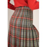 Vintage Tartan Wrap Midi Skirt Classic Heritage Style