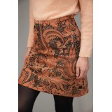 Baroque Floral Print Mini Skirt Warm Retro Statement