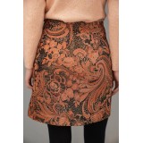 Baroque Floral Print Mini Skirt Warm Retro Statement