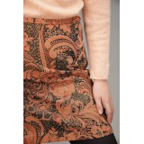 Baroque Floral Print Mini Skirt Warm Retro Statement