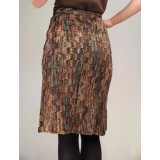 Multicolor Textured Knit Pencil Skirt Artsy Vintage Vibes