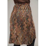 Multicolor Textured Knit Pencil Skirt Artsy Vintage Vibes