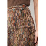 Multicolor Textured Knit Pencil Skirt Artsy Vintage Vibes