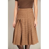 Vintage Checked Pleated Midi Skirt Classic Everyday Piece