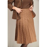 Vintage Checked Pleated Midi Skirt Classic Everyday Piece