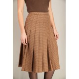 Vintage Checked Pleated Midi Skirt Classic Everyday Piece