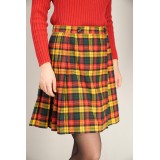 Bright Tartan Pleated Skirt Festive Vintage Charm