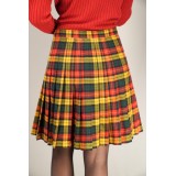 Bright Tartan Pleated Skirt Festive Vintage Charm