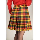 Bright Tartan Pleated Skirt Festive Vintage Charm