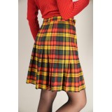 Bright Tartan Pleated Skirt Festive Vintage Charm