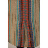 Ethnic Stripe Pencil Midi Skirt Colorful Folk-Inspired Style
