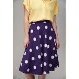 Purple Polka Dot A-Line Skirt Playful Retro Swing
